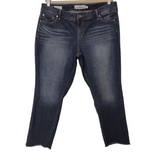 Torrid Boyfriend Dark Wash Raw Hem Jeans